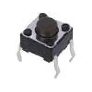 Mikrospínač TACT SPST Polohy: 2 0,05A/12VDC THT 1,6N 5mm šedá