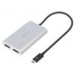 Adaptér USB 3.0 DisplayPort zásuvka x2 0,45m černá bilá