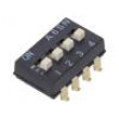 Přepínač: DIP-SWITCH Počet sekcí: 4 ON-OFF 0,025A/24VDC pol: 2