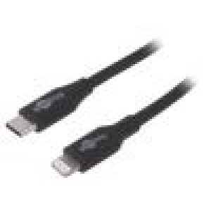 Kabel USB 2.0 vidlice Apple Lightning,USB C vidlice 2m černá