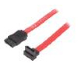Kabel: SATA SATA vidlice,úhlová zástrčka SATA 500mm červená