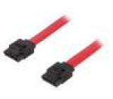 Kabel: SATA červená zástrčka SATA typu L x2 300mm