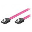 Kabel: SATA z obou stran,zástrčka SATA typu L 0,5m růžová