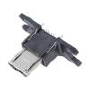 Zástrčka USB B micro ZX límec (2 otvory),na PCB SMT,THT