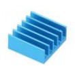 Chladič: lisovaný žebrovaný modrá L: 17mm W: 17mm H: 7,5mm