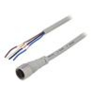 Kabel: pro snímače/automatizaci M12 PIN: 4 přímý 5m zástrčka
