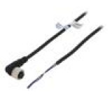 Kabel: pro snímače/automatizaci M12 PIN: 2 úhlový 2m zástrčka