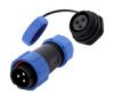Konektor: kulatý vidlice + zásuvka PIN: 3 3A IP67 500V pájení