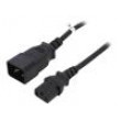Kabel IEC C19 zásuvka,IEC C14 vidlice 1,2m černá 3x1,5mm2