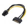 Kabel: SATA PCI-E 6pin,SATA 15pin vidlice 0,15m