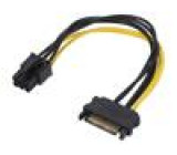 Kabel: SATA PCI-E 6pin,SATA 15pin vidlice 0,15m