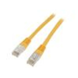 Patch cord F/UTP 6 drát CCA PE žlutá 0,25m 26AWG tienený