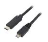 Kabel USB 2.0 USB B micro vidlice,USB C vidlice 1,2m černá