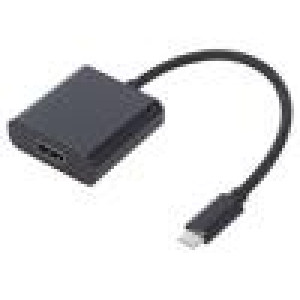 Adaptér USB 3.1 HDMI zásuvka,USB C vidlice 230mm Barva: černá