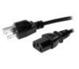 Kabel NEMA 5-15 (B) vidlice,IEC C13 zásuvka 5m černá PVC