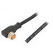 Připojovací kabel M8 PIN: 3 úhlový 2m zástrčka 4A LED IP67