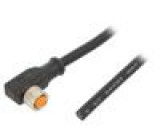 Připojovací kabel M8 PIN: 3 úhlový 2m zástrčka 4A LED IP67