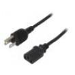 Kabel NEMA 5-15 (B) vidlice,IEC C13 zásuvka 1,8m černá 10A