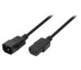 Kabel IEC C13 zásuvka,IEC C14 vidlice 3m černá 10A 250V