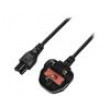 Kabel BS 1363 (G) vidlice,IEC C5 zásuvka 1,8m černá