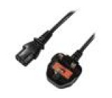 Kabel BS 1363 (G) vidlice,IEC C13 zásuvka 1,8m černá