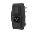Konektor napájecí AC zásuvka vidlice 10A 250VAC IEC 60320