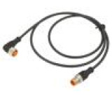 Připojovací kabel M12 PIN: 3 1m zástrčka 4A LED -25÷80°C IP67