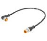 Připojovací kabel M12 PIN: 4 0,3m zástrčka 4A LED -25÷80°C