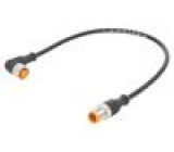 Kabel: pro snímače/automatizaci M12 PIN: 4 0,3m zástrčka 4A