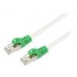 Patch cord S/FTP 6 drát Cu LSZH šedá 1m 27AWG Povrch: zlacený