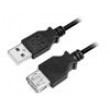 Kabel USB 2.0 USB A zásuvka,USB A vidlice niklovaný 2m černá