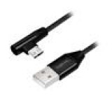 Kabel USB 2.0 USB A vidlice,USB B micro zástrčka (úhlová) 1m