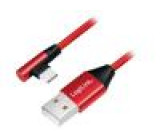 Kabel USB 2.0 USB A vidlice,USB C úhlová zástrčka 0,3m