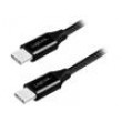 Kabel USB 2.0 USB C vidlice,z obou stran 1m černá PVC