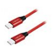 Kabel USB 2.0 z obou stran,USB C vidlice 0,3m červená