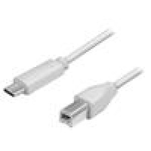 Kabel USB 2.0 USB B vidlice,USB C vidlice 2m šedá