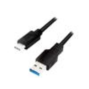 Kabel USB 3.0 USB A vidlice,USB C vidlice 1m černá