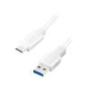 Kabel USB 3.0 USB A vidlice,USB C vidlice 0,5m bílá