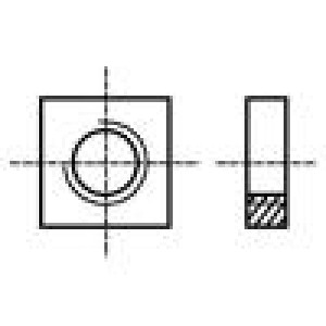 Matice čtvercová M16 2 ocel Povlak: zinek H: 13mm 24mm BN 147