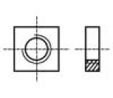 Matice čtvercová M4 0,7 ocel Povlak: zinek H: 3,2mm 7mm BN 147