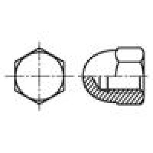 Matice šestihranná M6 1 ocel 6 10mm BN 150 DIN 1587 uzavřená