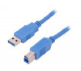 Kabel USB 3.0 USB A vidlice,USB B vidlice 2m modrá