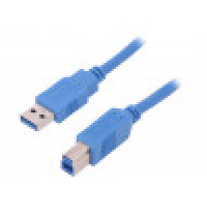 Kabel USB 3.0 USB A vidlice,USB B vidlice 2m modrá