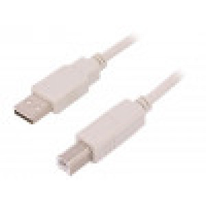 Kabel USB 2.0 USB A vidlice,USB B vidlice 3m bílá