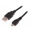 Kabel USB 2.0 USB A vidlice,USB B micro vidlice 1,8m černá