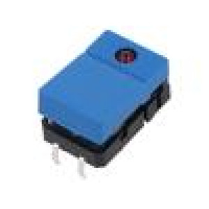 Přepínač: klávesnicový pol: 2 SPST-NO 0,05A/24VDC modrá LED