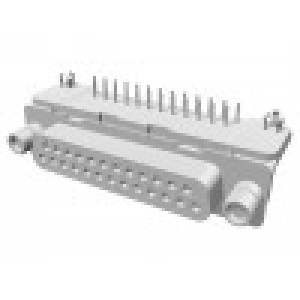 D-Sub PIN: 25 zásuvka zásuvka úhlové 90° THT UNC4-40