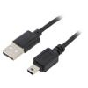 Kabel USB 2.0 USB A vidlice,USB B mini vidlice niklovaný