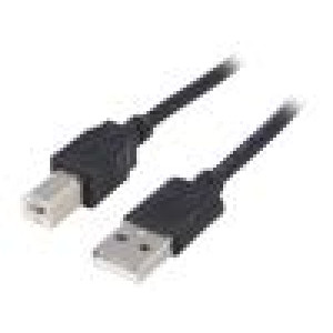 Kabel USB 2.0 USB A vidlice,USB B vidlice niklovaný 1,8m