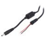 Kabel vodiče,DC 3,0/1,0 zástrčka úhlový 0,5mm2 černá 1,2m